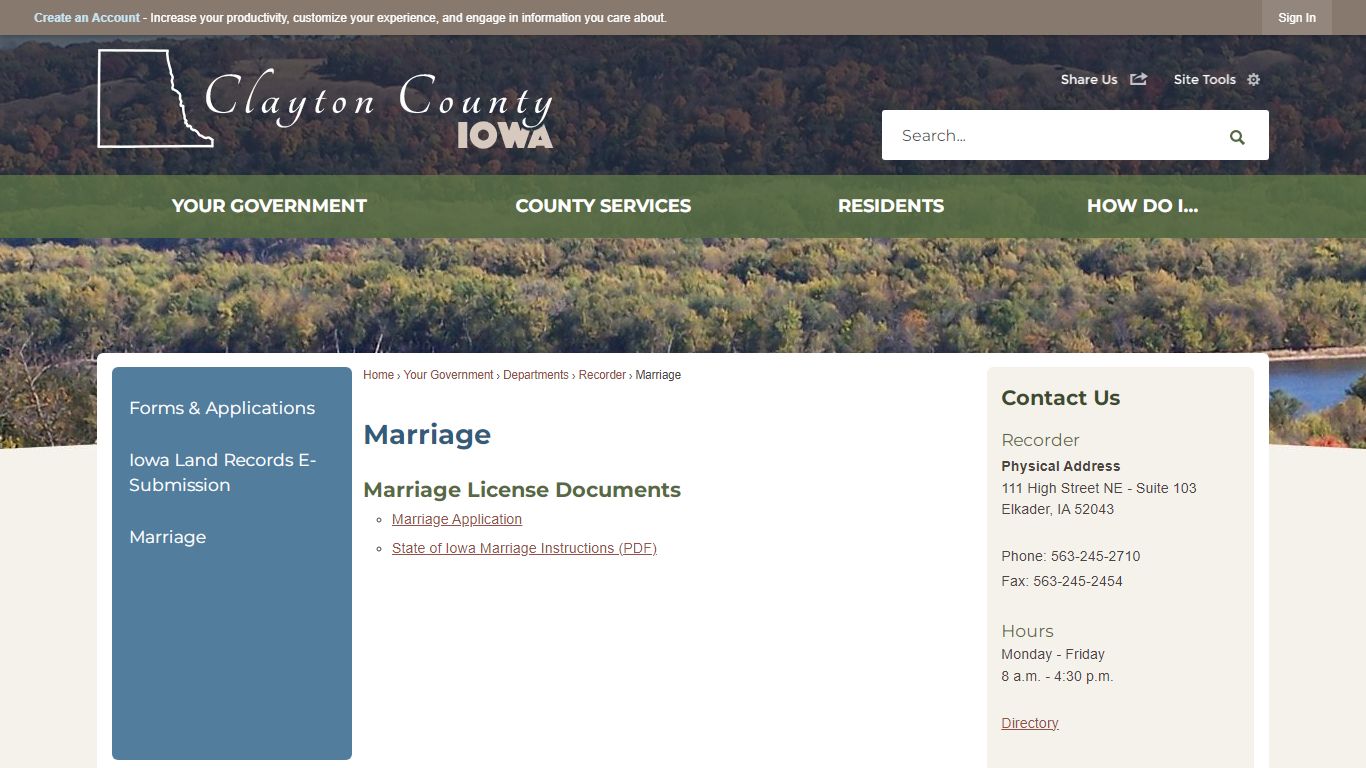 Marriage | Clayton County, IA